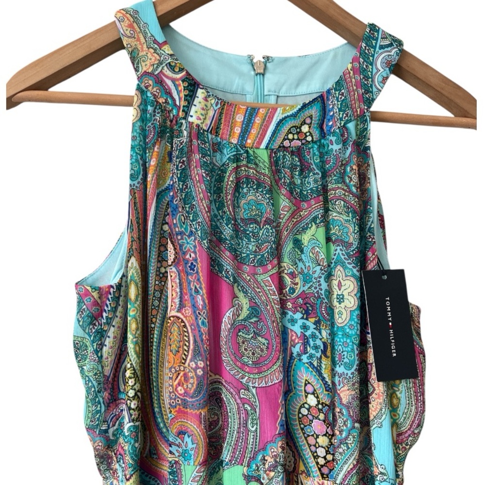 Tommy Hilfiger Paisley Midi Dress Size 4 Boho Resort Anthropologie Style NWT - Picture 4 of 11